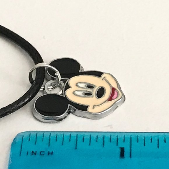 Mickey Mouse Necklace Disney 17-19" Pendant Black Cord - Picture 8 of 9